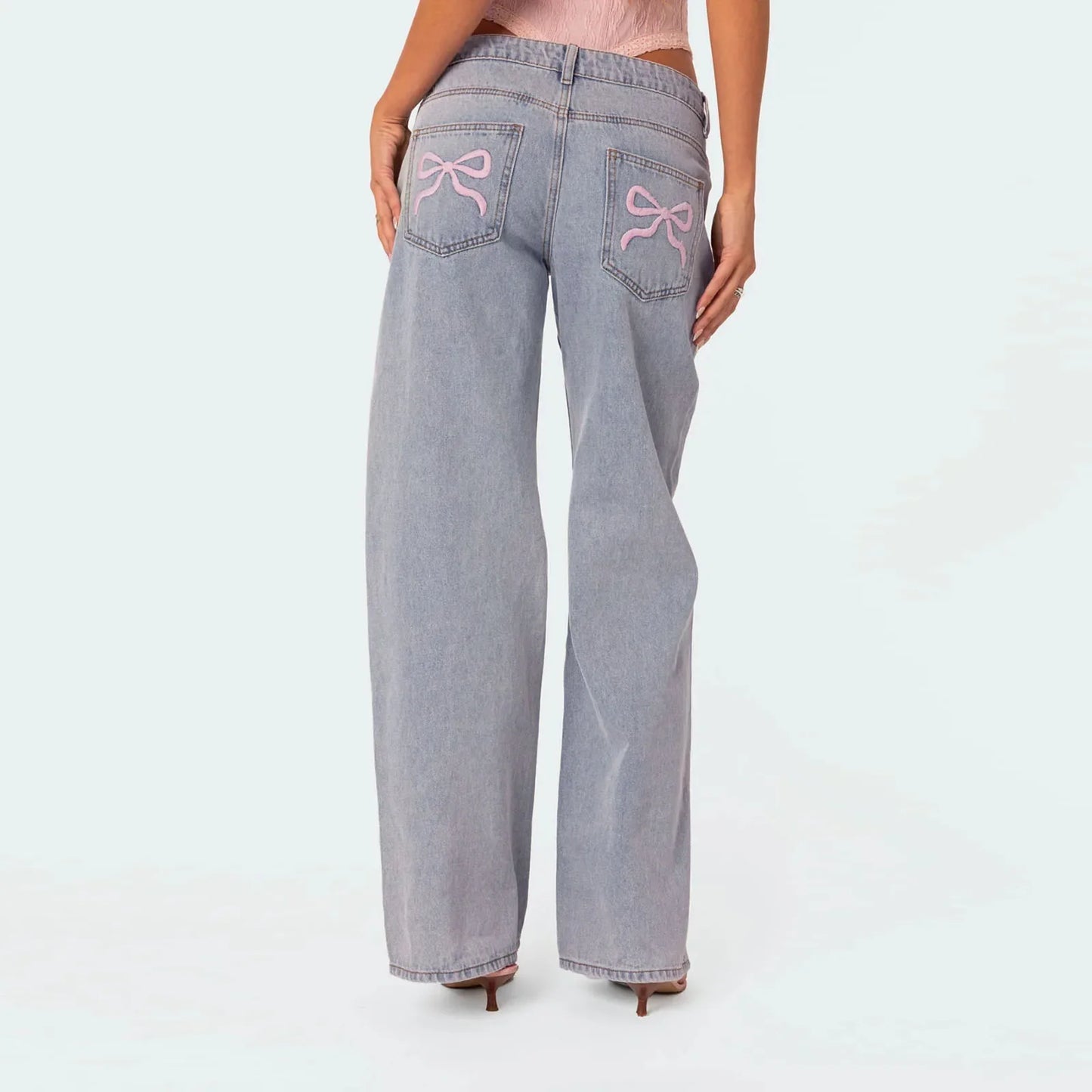 Viral Bow Pocket Jeans